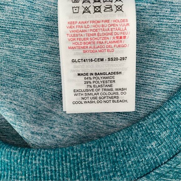 Gymshark Adapt Fleck Seamless Fitted Long Sleeve Crop Top Blue size XL - Picture 8 of 10